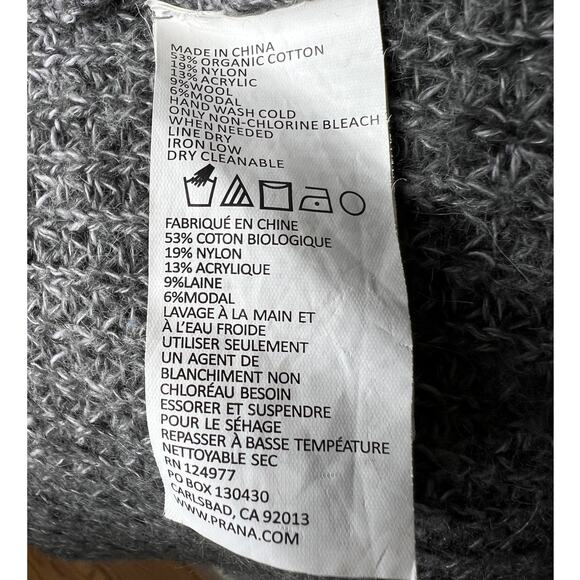 prAna Womans XS Yunna Long Cardigan Sweater Jacket Full Zip Organic Cotton Gray - Picture 10 of 13